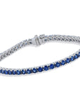 6.22ct Ombre Blue Sapphire White Gold Tennis Bracelet Bracelets H&H Jewels
