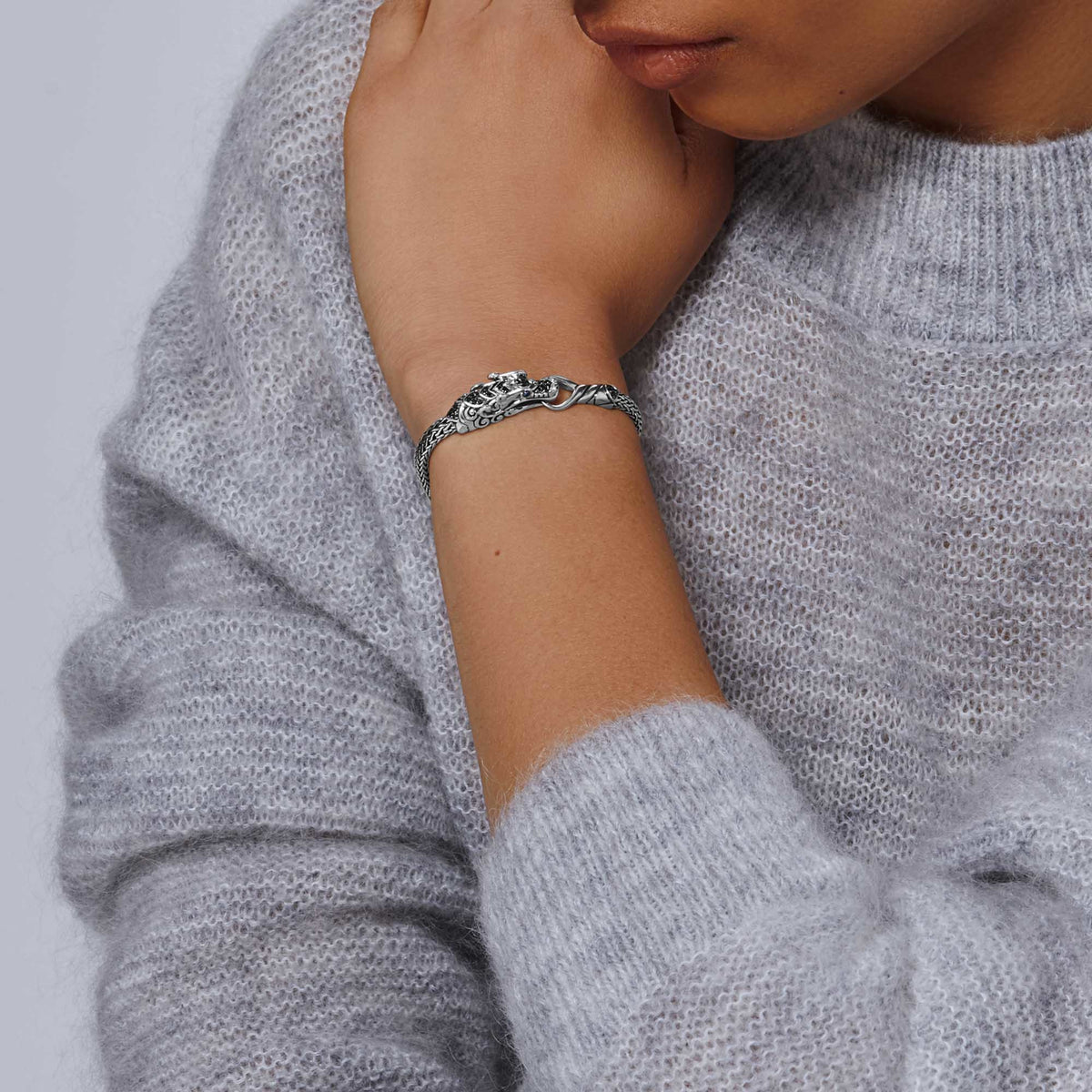 Naga Bracelet, Sterling Silver, Pave, 5MM, by John Hardy - Alternate View 7