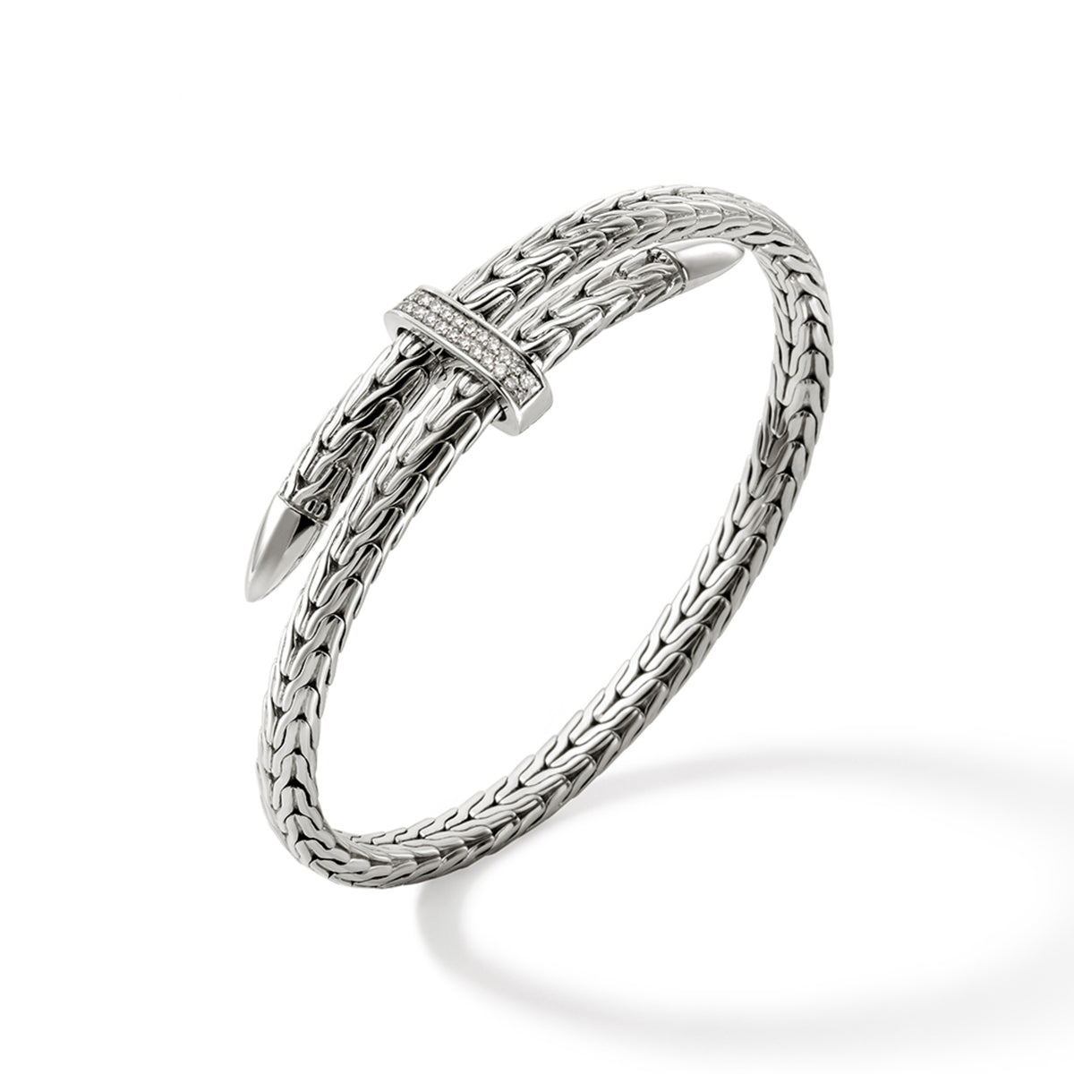 Spear Flex Cuff, Sterling Silver, Diamonds, 5.5MM, by John Hardy - Alternate View 3