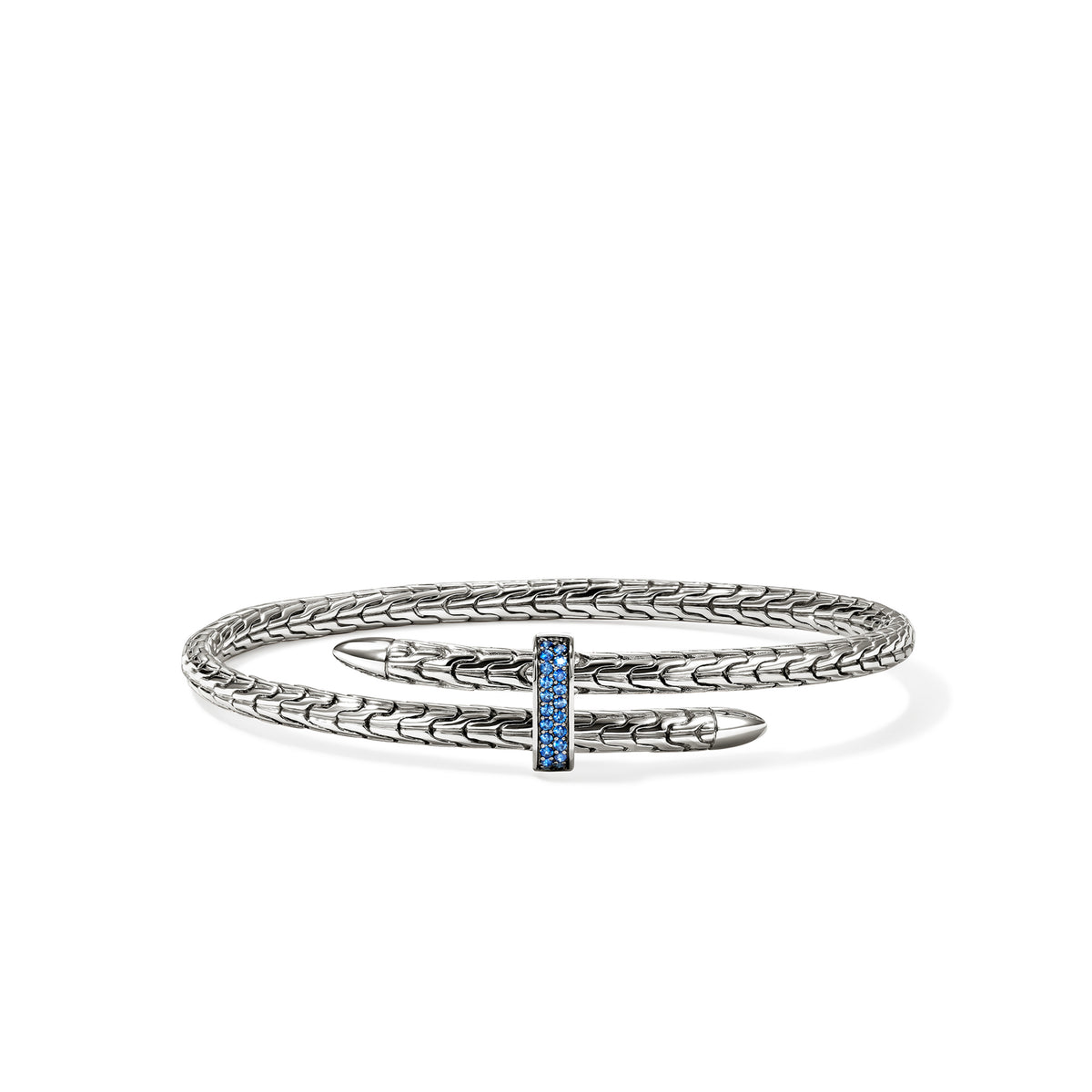 Spear Flex Cuff, Sterling Silver, Blue Sapphire, 4MM, by John Hardy Bracelets John Hardy