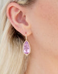 Kunzite Rose Gold Diamond Pave Drop Earrings Earrings H&H Jewels