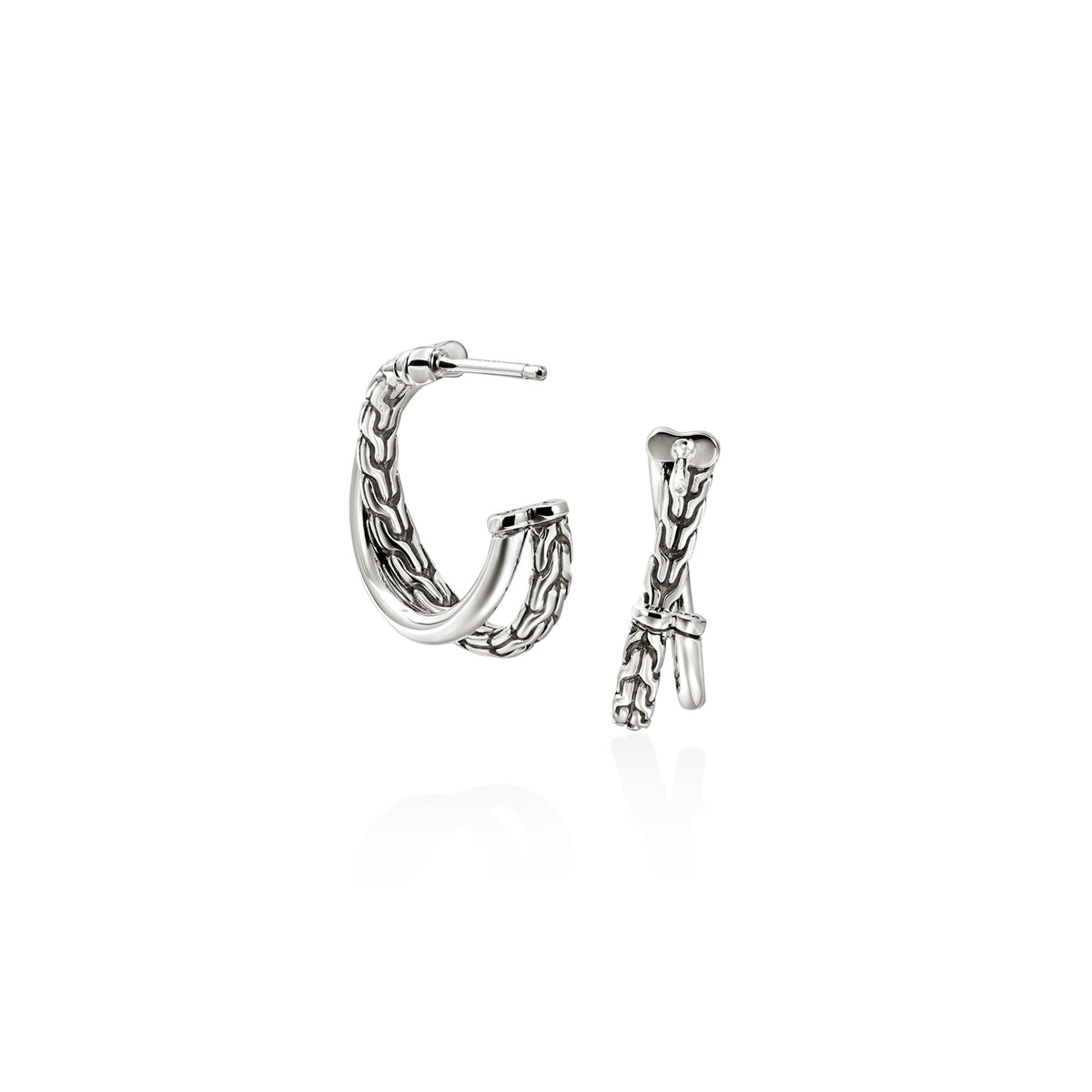 JH Essential Crossover Earring, Sterling Silver, 20.5MM, by John Hardy - Alternate View 3
