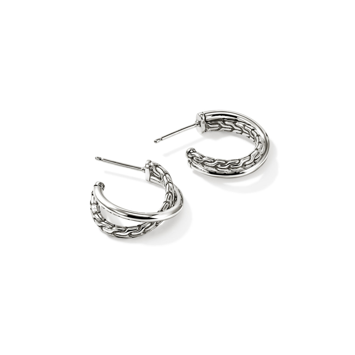 JH Essential Crossover Earring, Sterling Silver, 20.5MM, by John Hardy - Alternate View 2