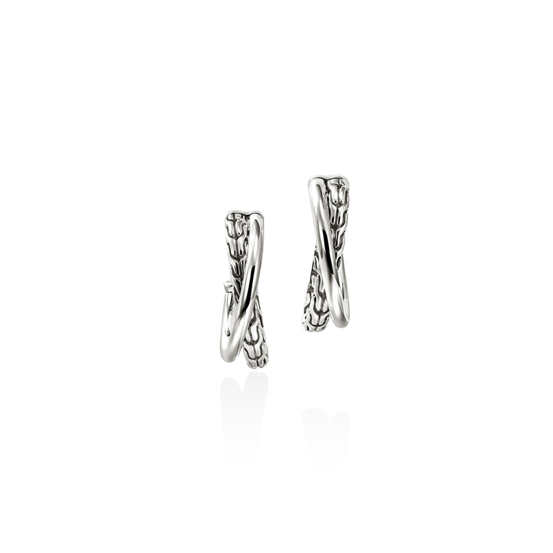 JH Essential Crossover Earring, Sterling Silver, 20.5MM, by John Hardy Earrings John Hardy