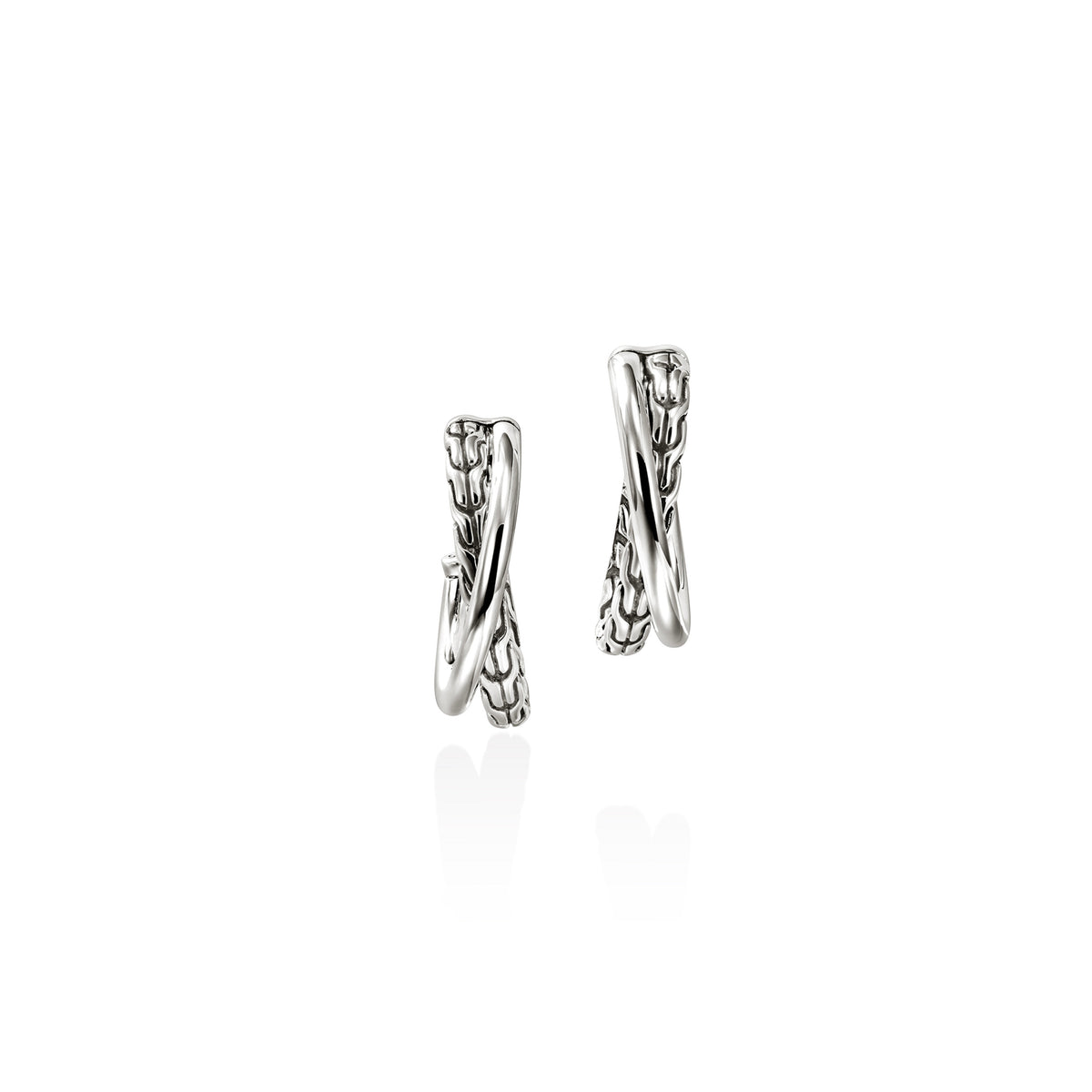 JH Essential Crossover Earring, Sterling Silver, 20.5MM, by John Hardy Earrings John Hardy