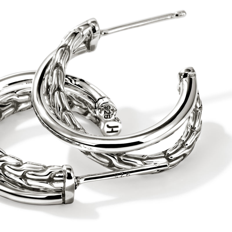 JH Essential Crossover Earring, Sterling Silver, 20.5MM, by John Hardy Earrings John Hardy
