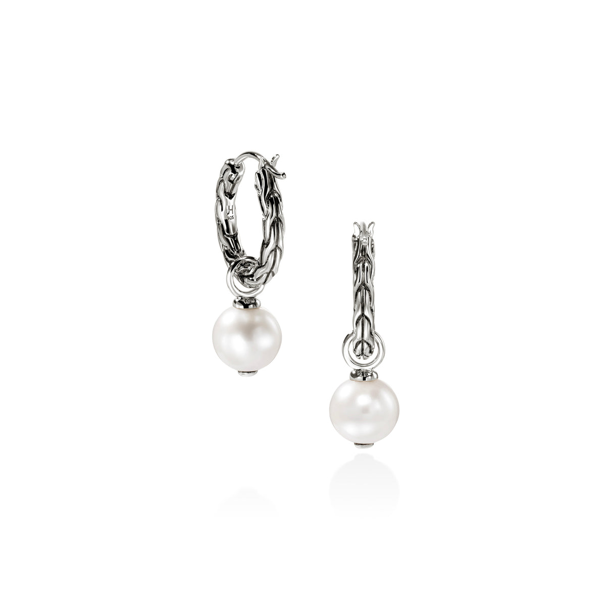 JH Essential Pearl Hoop Earring, Sterling Silver, 16MM, by John Hardy - Alternate View 3
