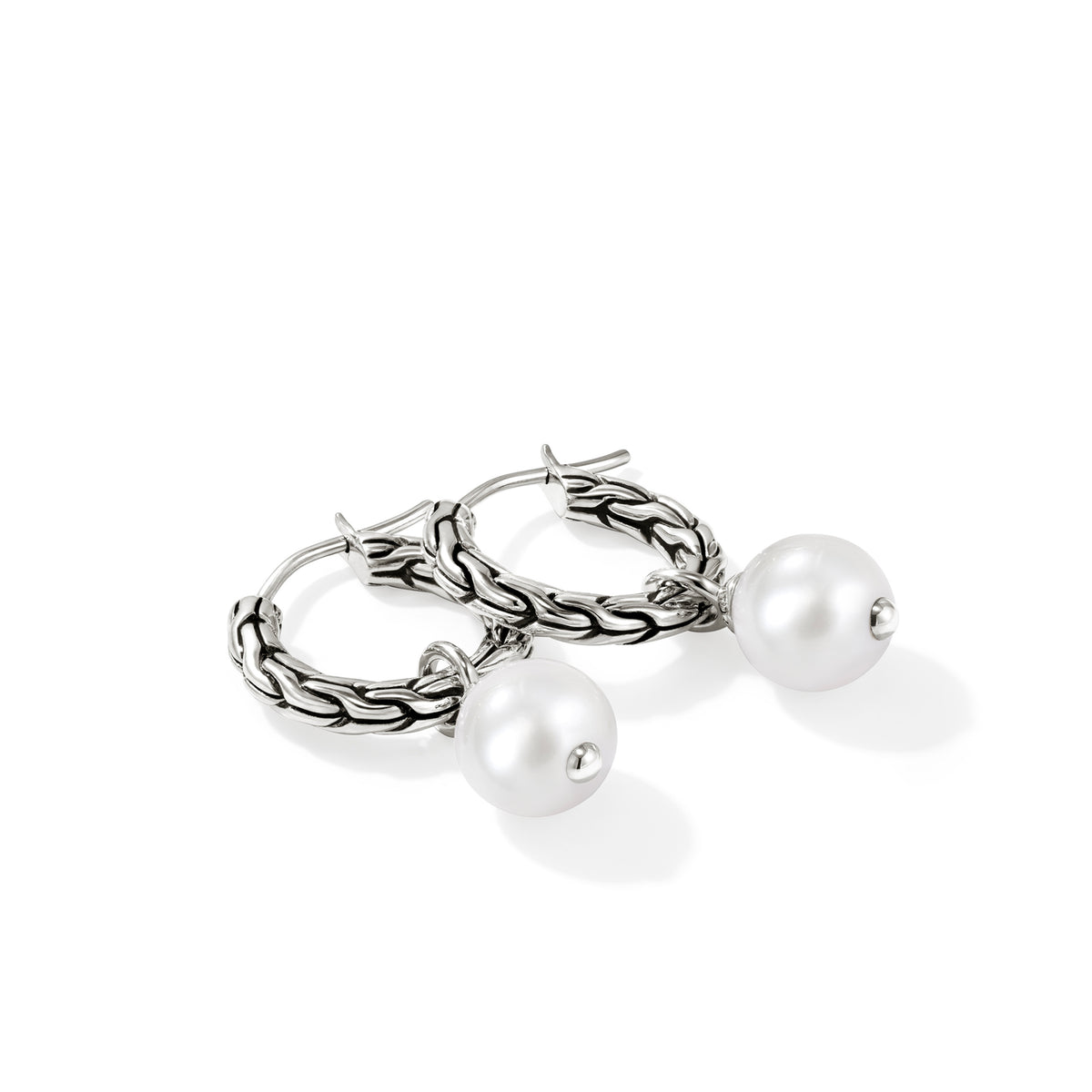 JH Essential Pearl Hoop Earring, Sterling Silver, 16MM, by John Hardy - Alternate View 2
