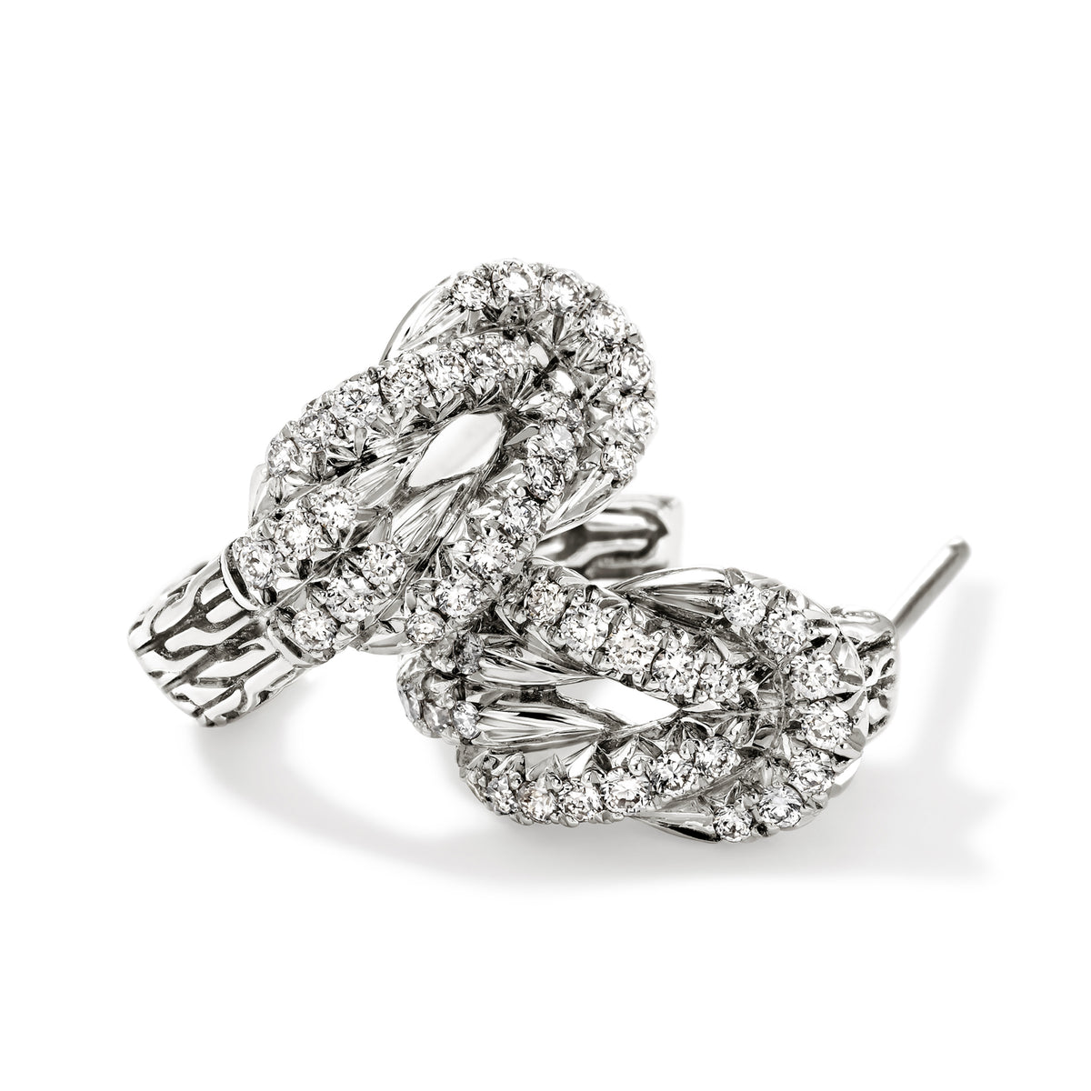 Love Knot Earrings, Sterling Silver, Diamonds, by John Hardy Earrings John Hardy