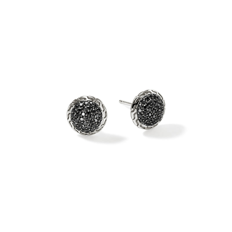 JH Essential Pave Stud Earring, Sterling Silver, Gemstones, 10MM, by John Hardy Earrings John Hardy