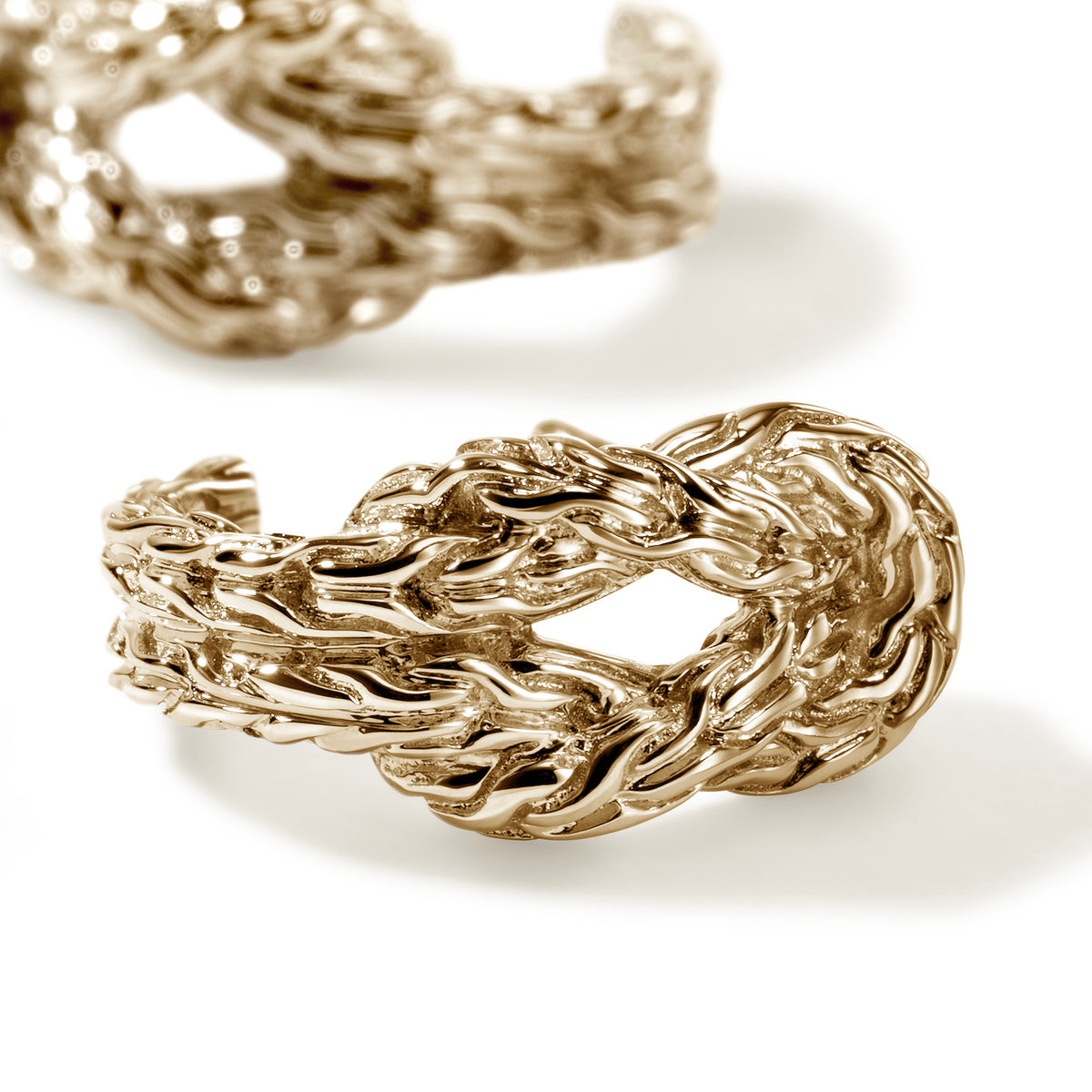 Love Knot Hoop Earring, Gold, 13MM, by John Hardy - Alternate View 1