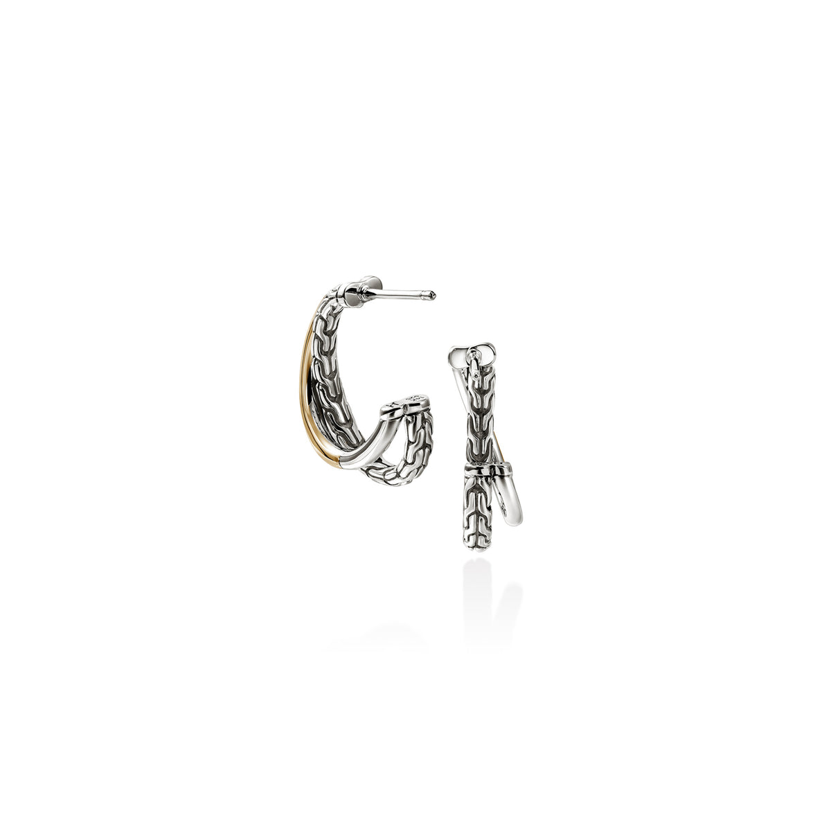 JH Essential Crossover Earring, Gold, Sterling Silver, 20.5MM, by John Hardy - Alternate View 3