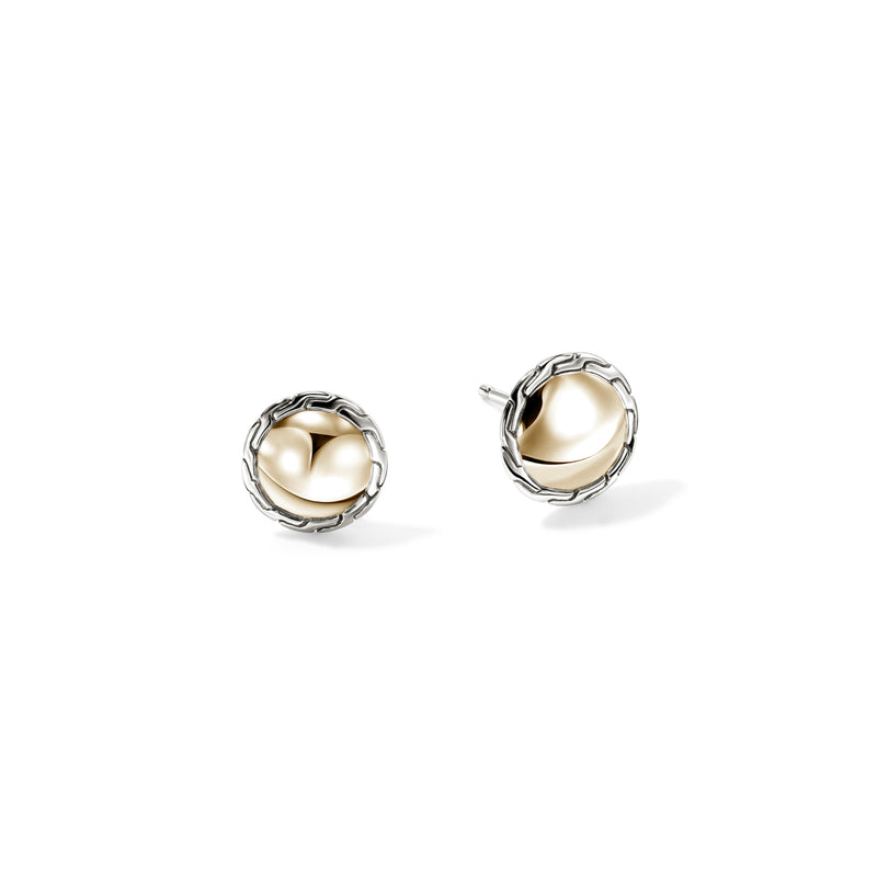 JH Essential Stud Earring, Gold, Sterling Silver, 10MM, by John Hardy Earrings John Hardy