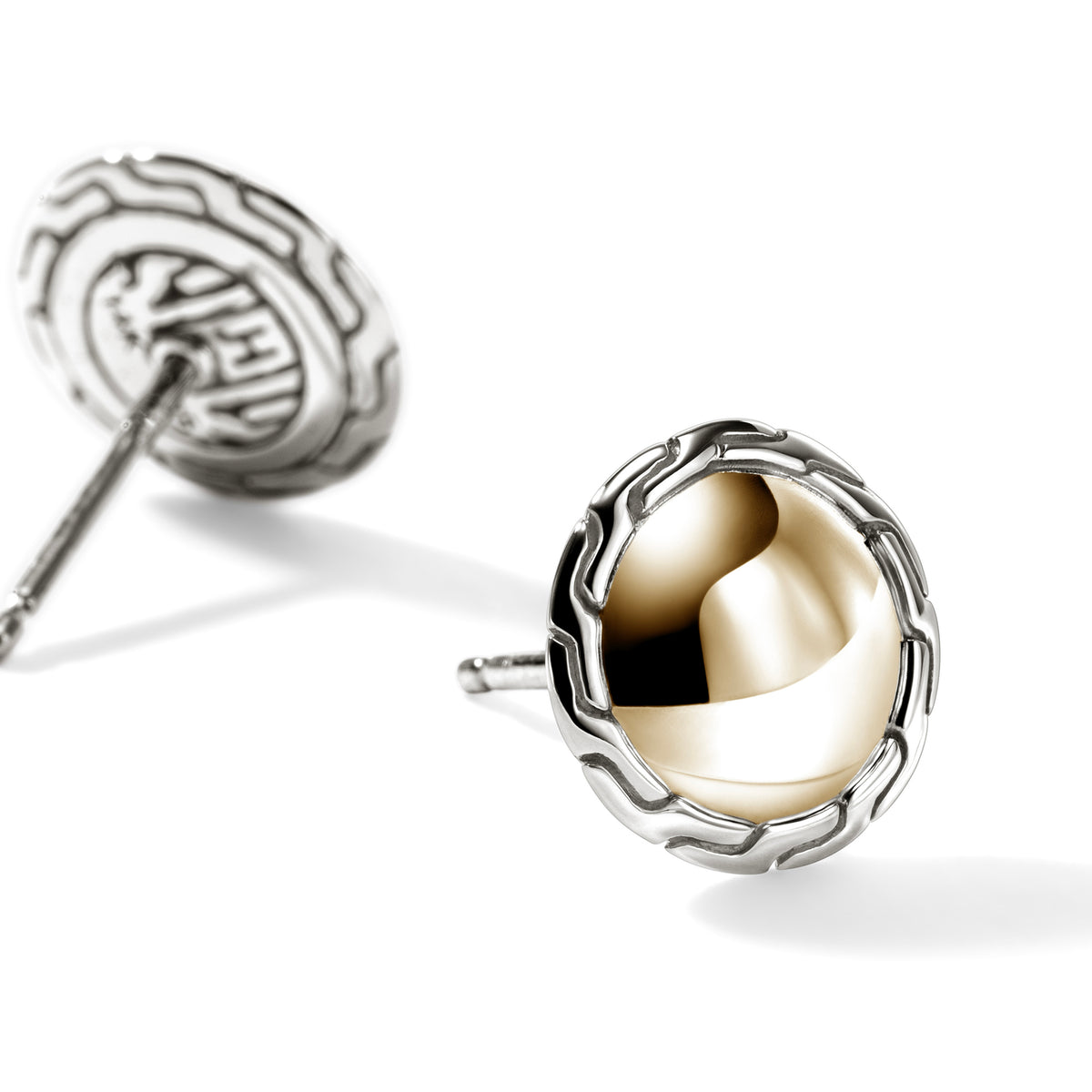 JH Essential Stud Earring, Gold, Sterling Silver, 10MM, by John Hardy - Alternate View 1