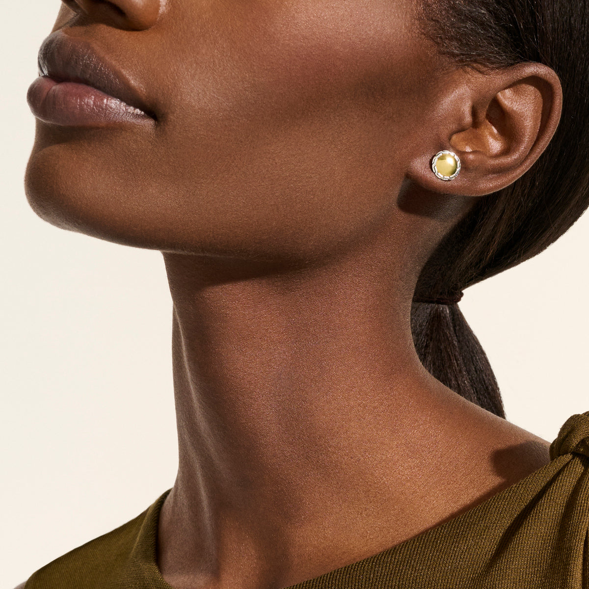 JH Essential Stud Earring, Gold, Sterling Silver, 10MM, by John Hardy - Alternate View 4