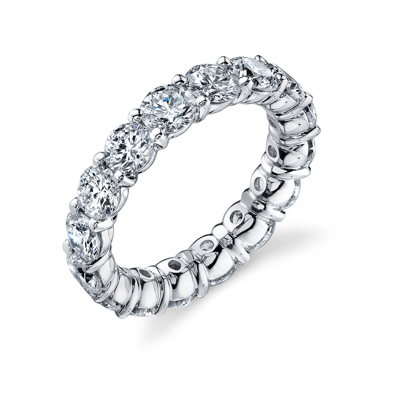Round Cut Platinum Diamond Eternity Band Rings H&H Jewels