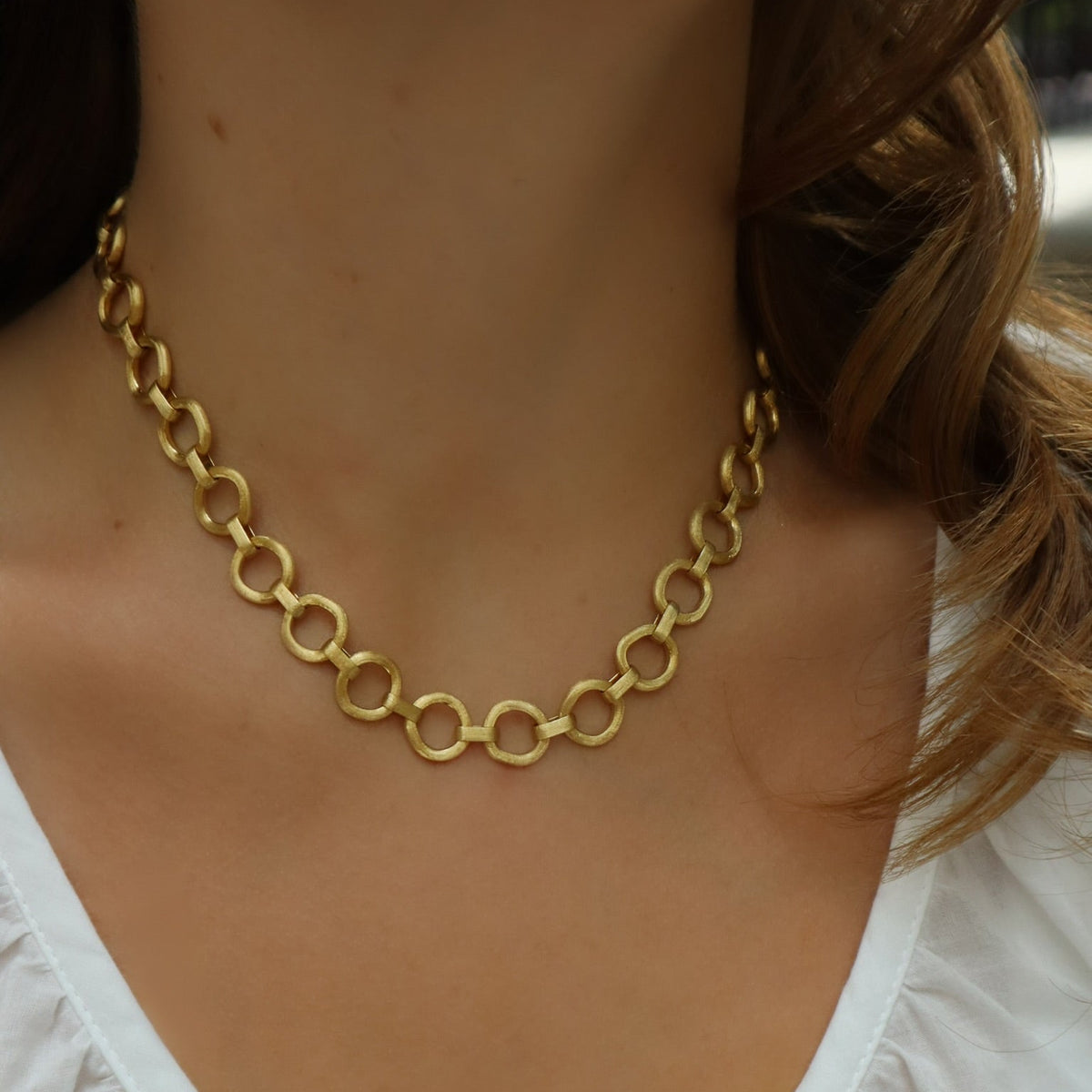 18kt Yellow Gold Jaipur Collection Flat Link Collar Necklace - Alternate View 1