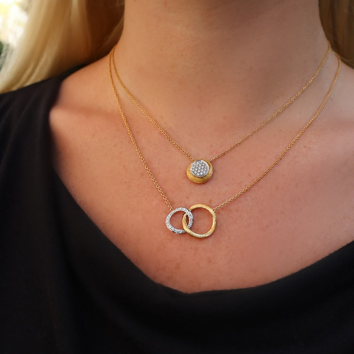 18kt Yellow Gold and Diamond Jaipur Collection Small Pendant Necklace - Alternate View 1