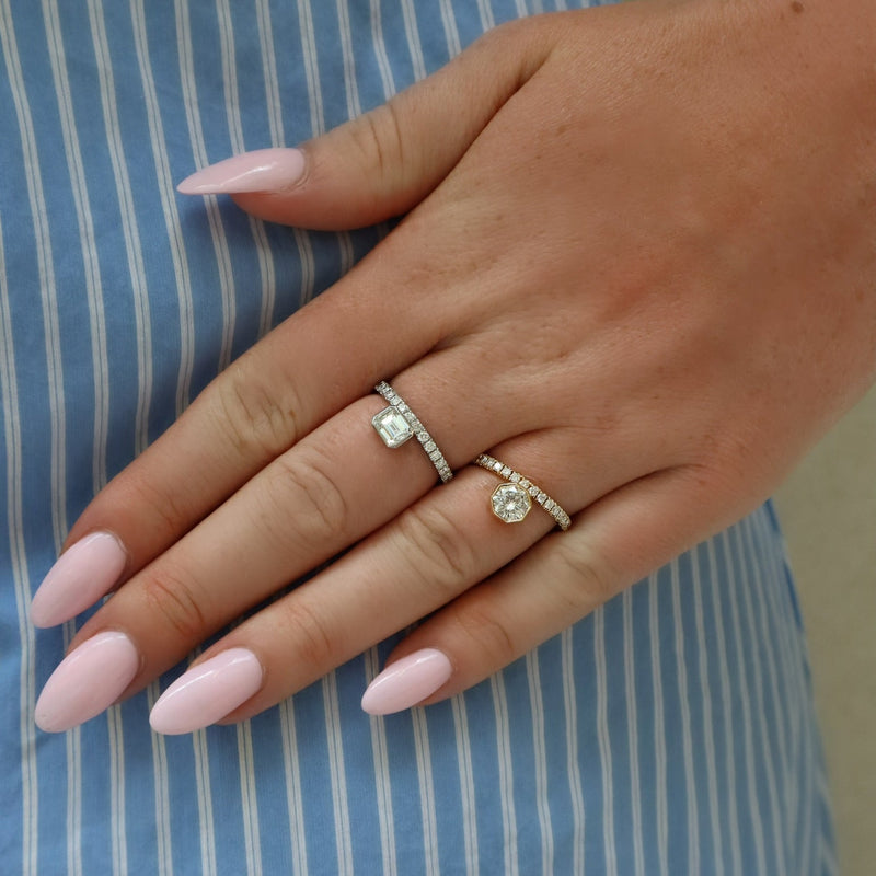 Emerald Cut Diamond Platinum Engagement Ring Rings H&H Jewels