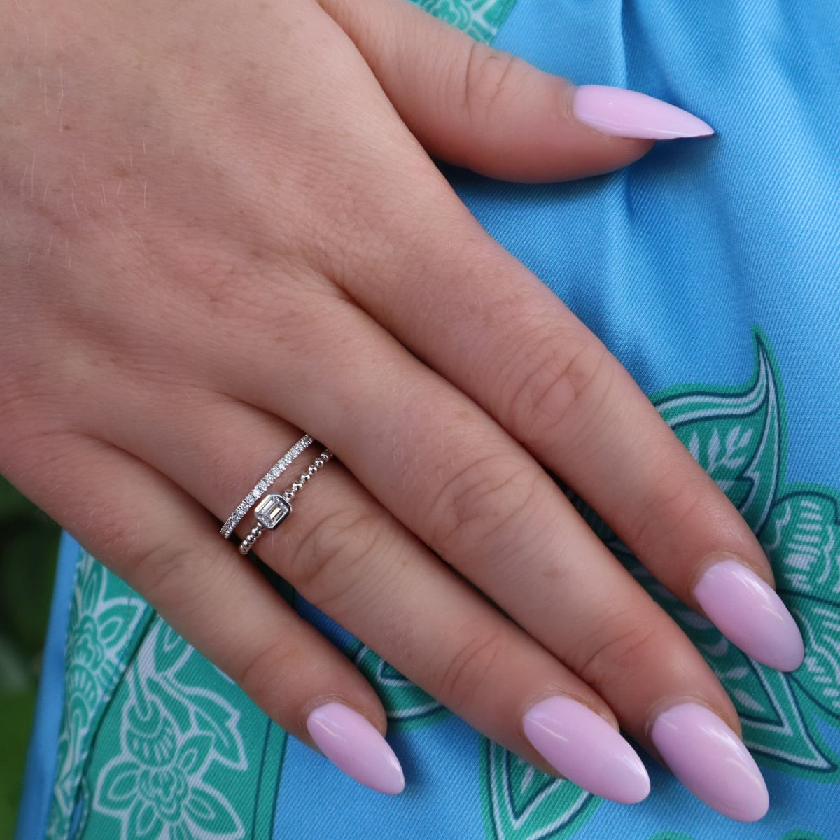 14K White Gold Emerald Cut Diamond Solitaire Ring - Alternate View 2