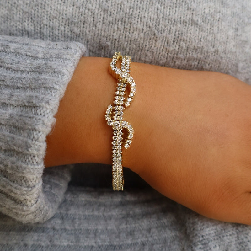 18K Yellow Gold José Hess Diamond Estate Bracelet Bracelets Estate & Vintage