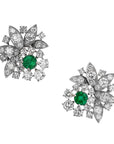 Zambian Emeralds Platinum Diamond Estate Earrings Earrings Estate & Vintage