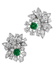 Zambian Emeralds Platinum Diamond Estate Earrings Earrings Estate & Vintage