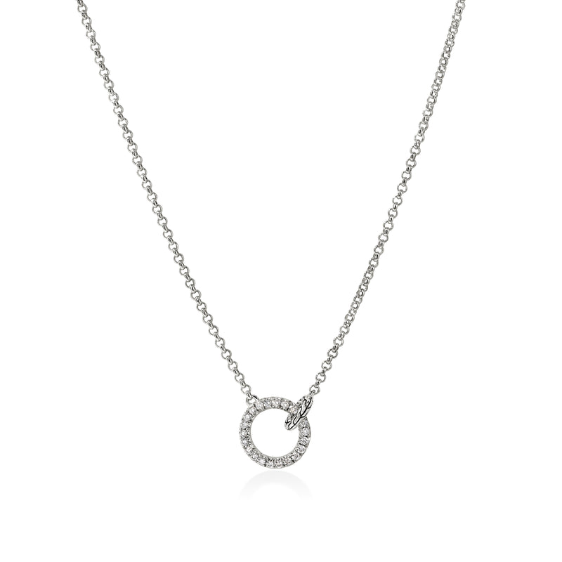 JH Essential Pave Necklace, Sterling Silver, Diamonds, 2MM, by John Hardy Necklaces John Hardy