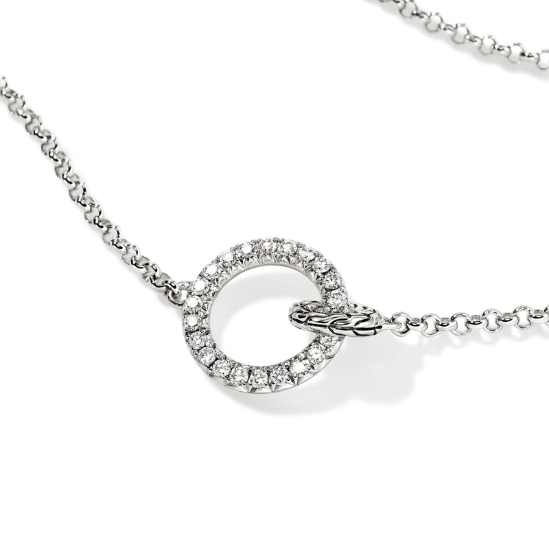 JH Essential Pave Necklace, Sterling Silver, Diamonds, 2MM, by John Hardy Necklaces John Hardy