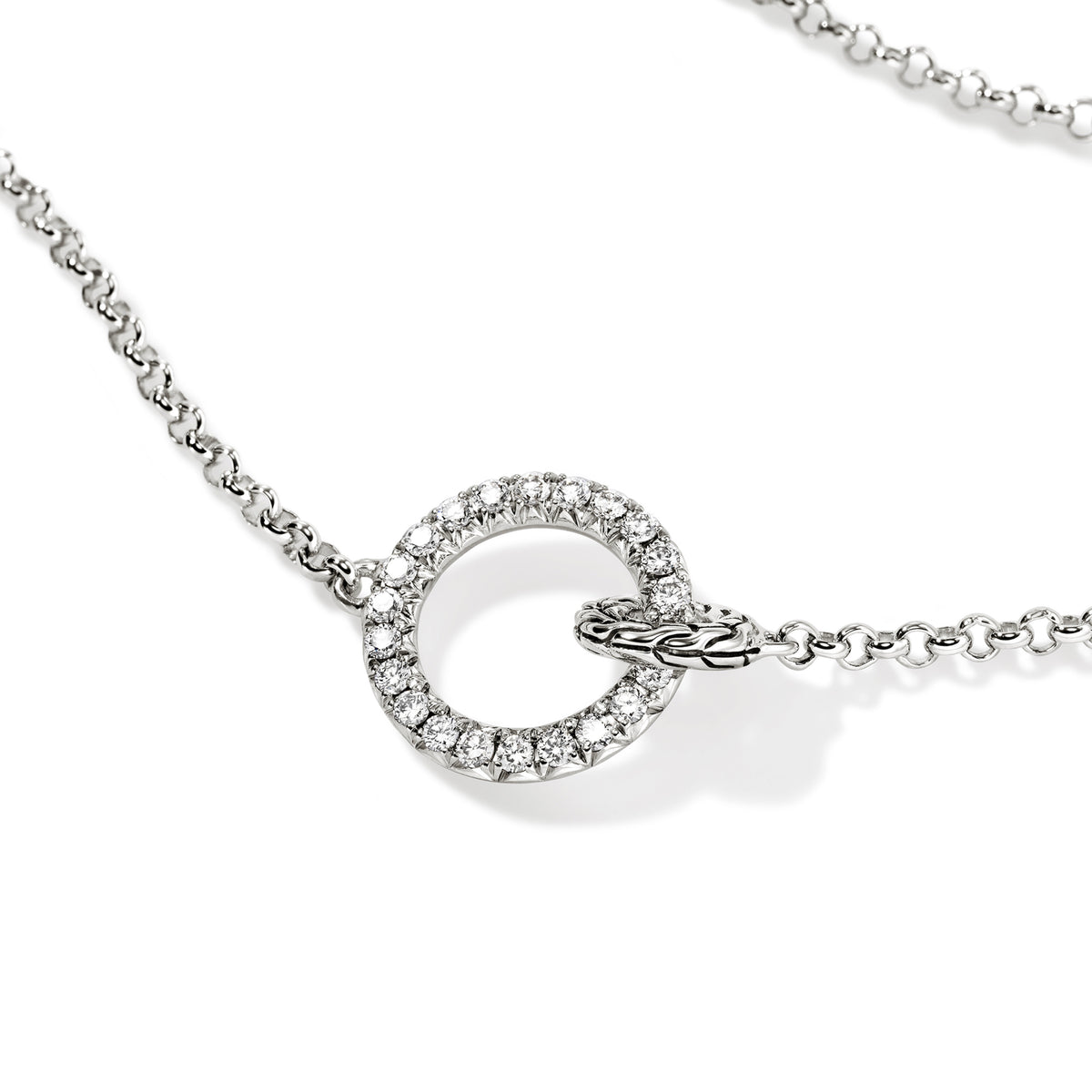 JH Essential Pave Necklace, Sterling Silver, Diamonds, 2MM, by John Hardy - Alternate View 1