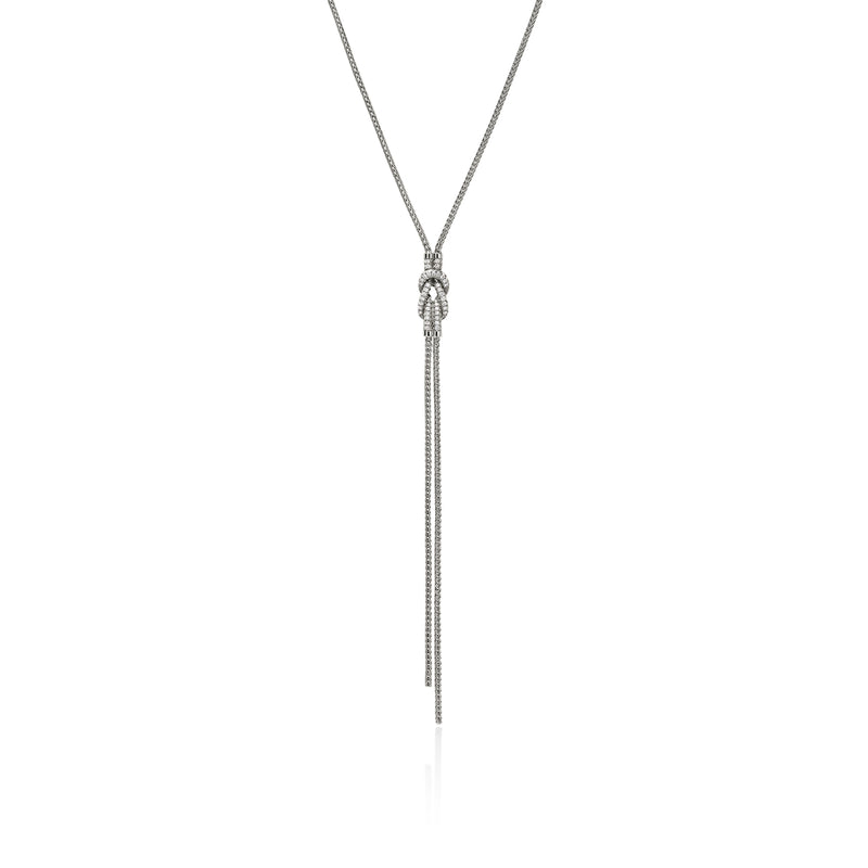 Love Knot Y Necklace, Sterling Silver, Diamonds, by John Hardy Necklaces John Hardy