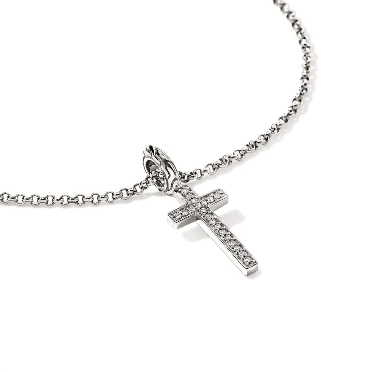 JH Essential Cross Necklace, Sterling Silver, Diamonds, by John Hardy - Alternate View 3