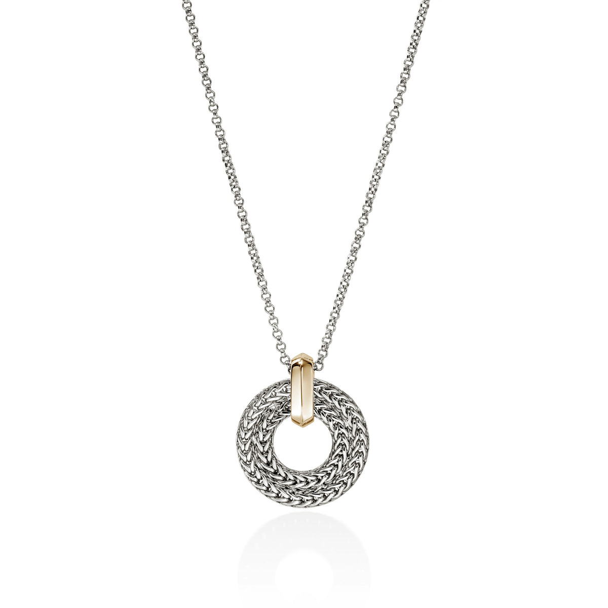 Icon Link Pendant Necklace, Sterling Silver, Gold, 2MM, by John Hardy - Alternate View 3