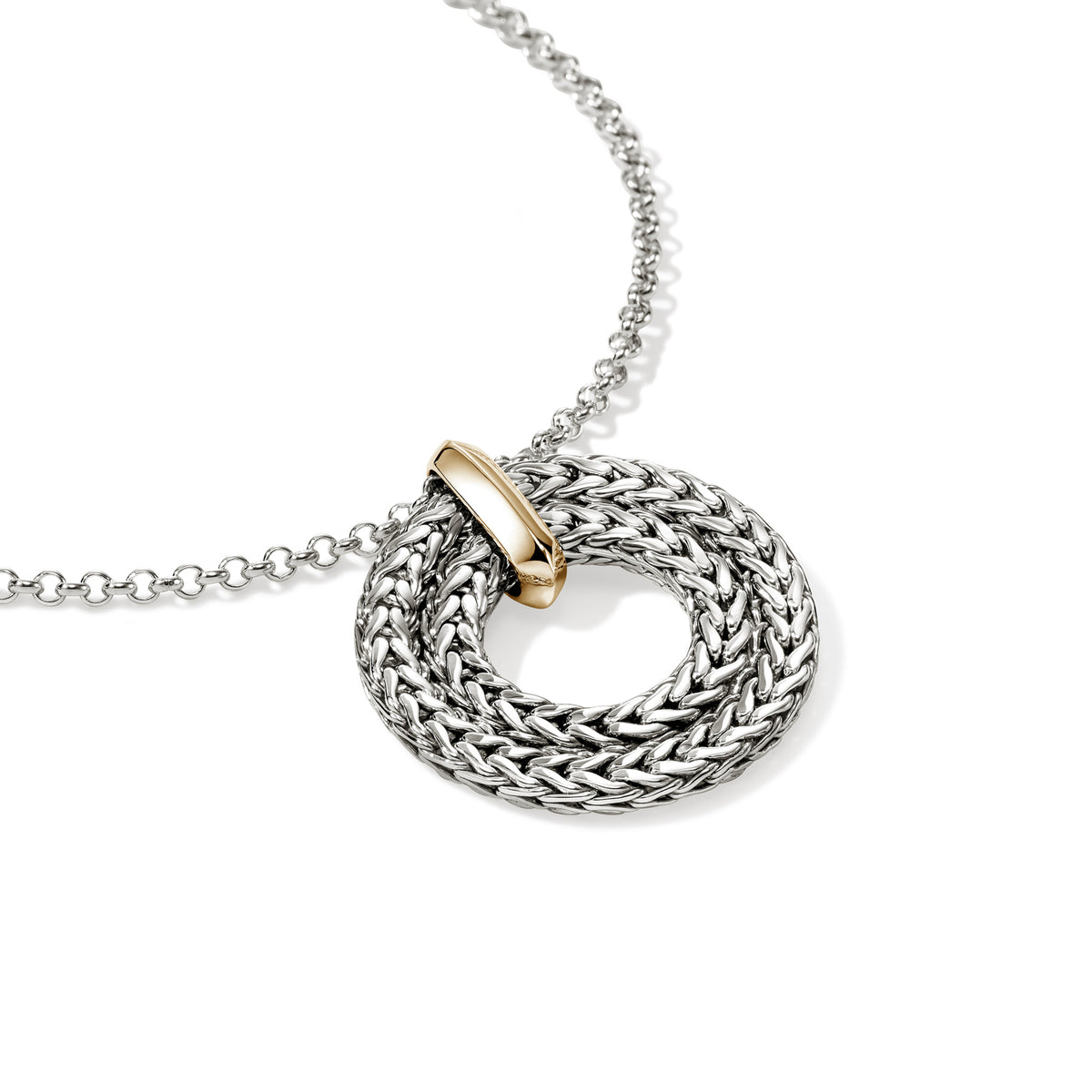 Icon Link Pendant Necklace, Sterling Silver, Gold, 2MM, by John Hardy - Alternate View 1