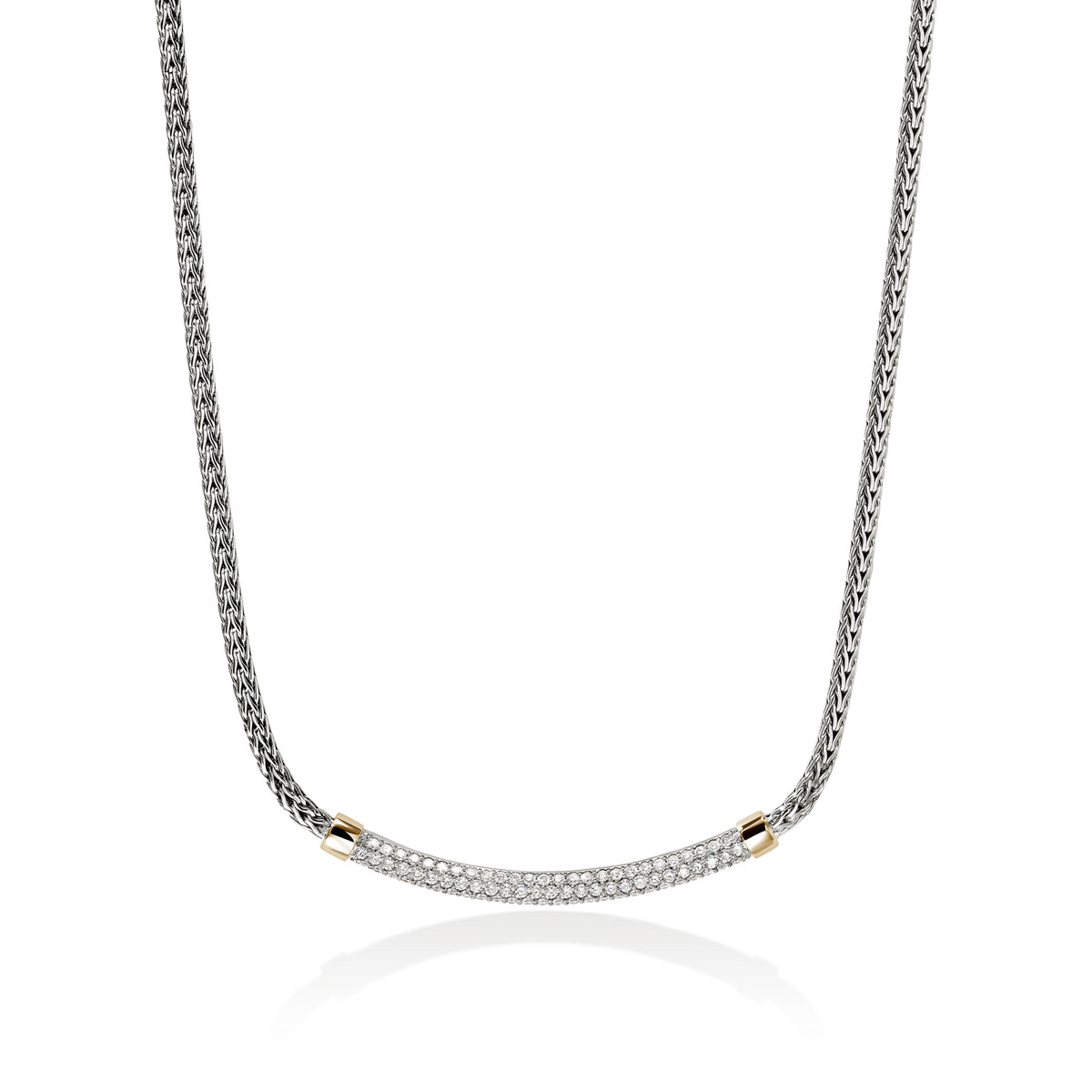 JH Essential Pave Necklace, Gold, Sterling Silver, Diamonds, 2.5MM, by John Hardy Necklaces John Hardy