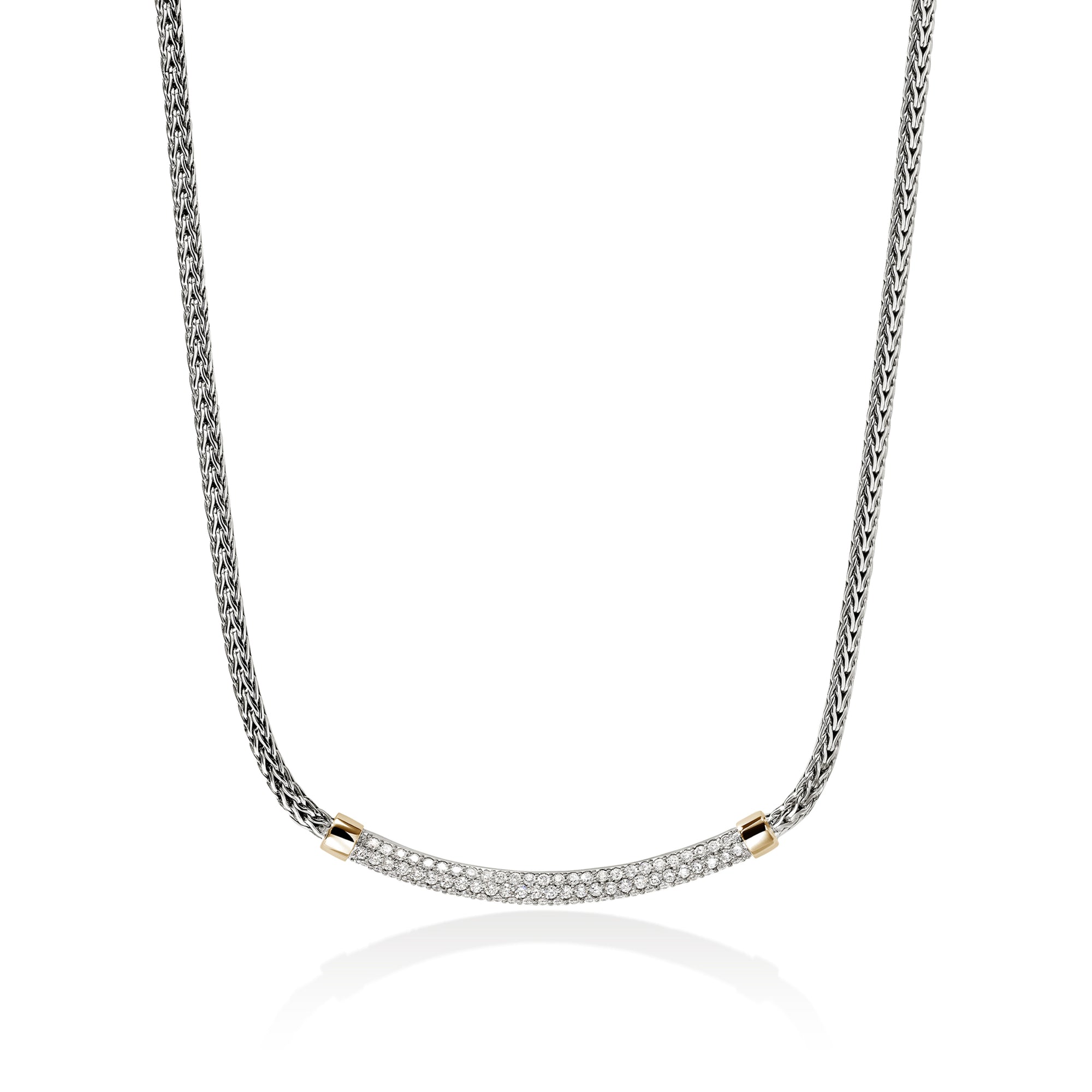 JH Essential Pave Necklace, Gold, Sterling Silver, Diamonds, 2.5MM, by John Hardy Necklaces John Hardy