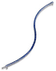 6.22ct Ombre Blue Sapphire White Gold Tennis Bracelet Bracelets H&H Jewels