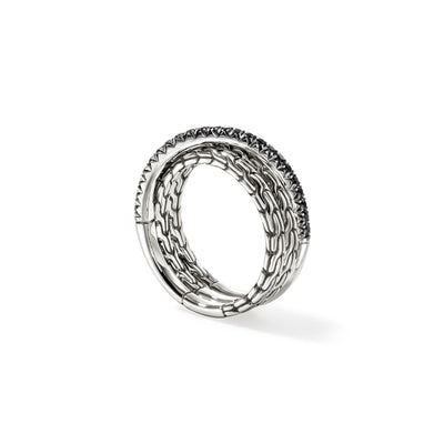 JH Essential Pave Crossover Ring, Sterling Silver, Gemstones, by John Hardy Rings John Hardy