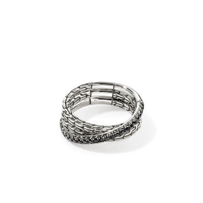 JH Essential Pave Crossover Ring, Sterling Silver, Gemstones, by John Hardy Rings John Hardy