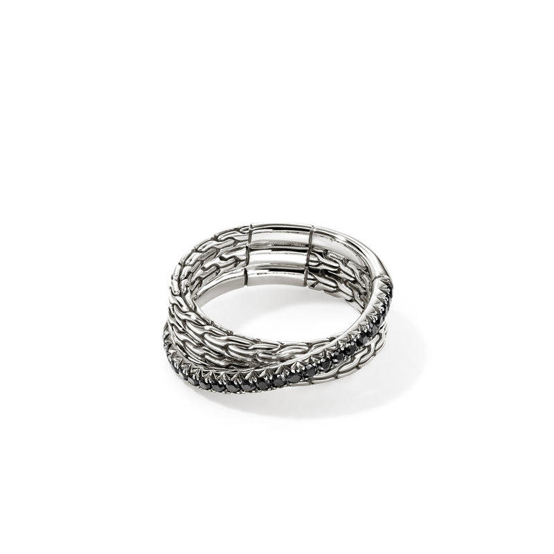 JH Essential Pave Crossover Ring, Sterling Silver, Gemstones, by John Hardy Rings John Hardy