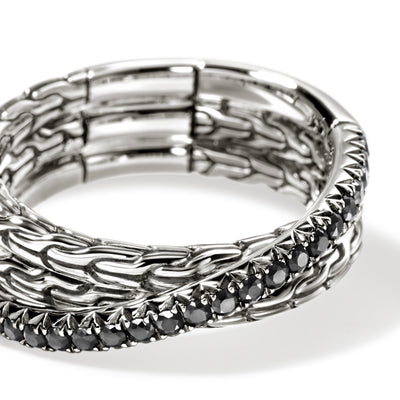 JH Essential Pave Crossover Ring, Sterling Silver, Gemstones, by John Hardy Rings John Hardy