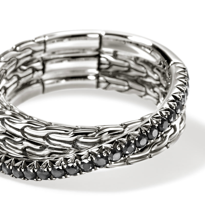 JH Essential Pave Crossover Ring, Sterling Silver, Gemstones, by John Hardy Rings John Hardy
