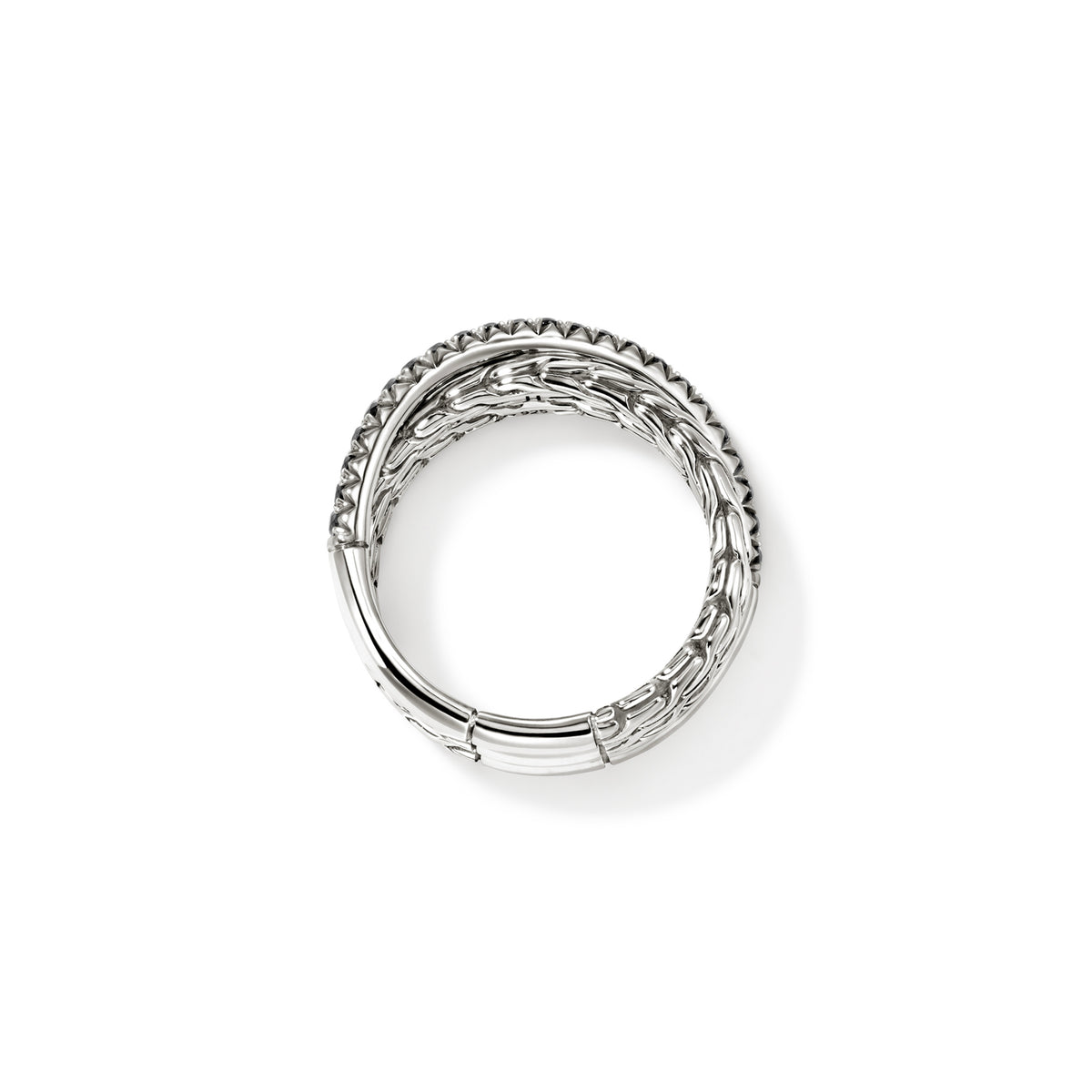 JH Essential Pave Crossover Ring, Sterling Silver, Gemstones, by John Hardy
