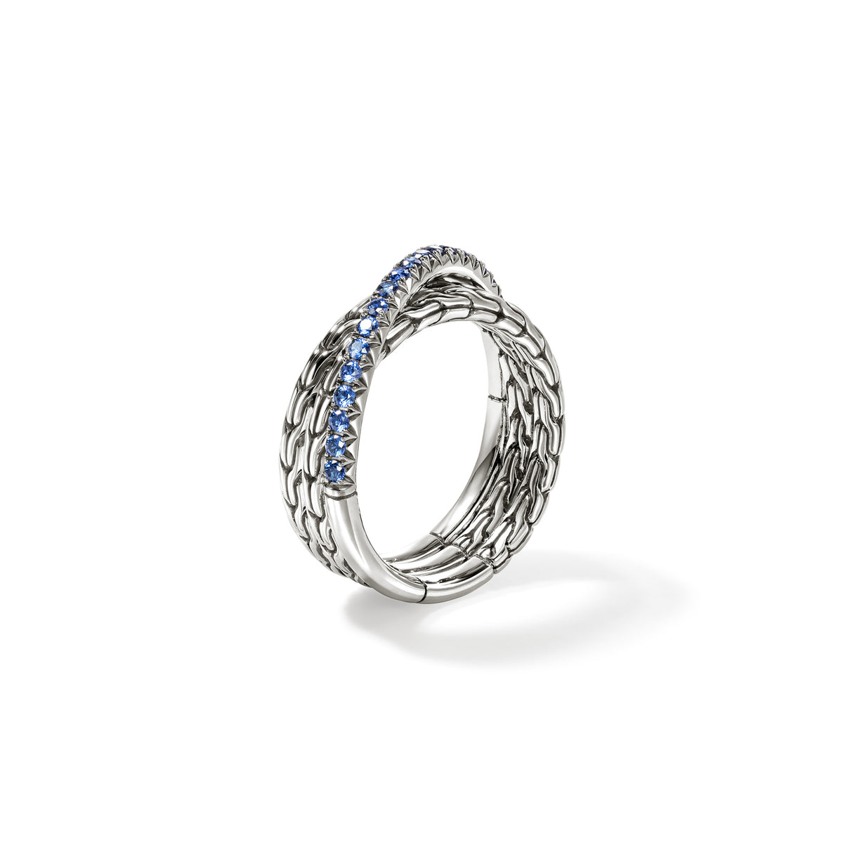 JH Essential Pave Crossover Ring, Sterling Silver, Gemstones, by John Hardy - Alternate View 4