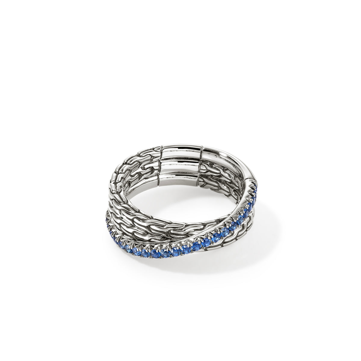 JH Essential Pave Crossover Ring, Sterling Silver, Gemstones, by John Hardy Rings John Hardy
