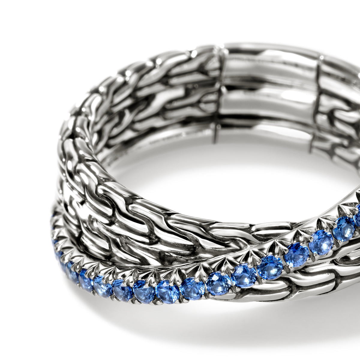 JH Essential Pave Crossover Ring, Sterling Silver, Gemstones, by John Hardy - Alternate View 1