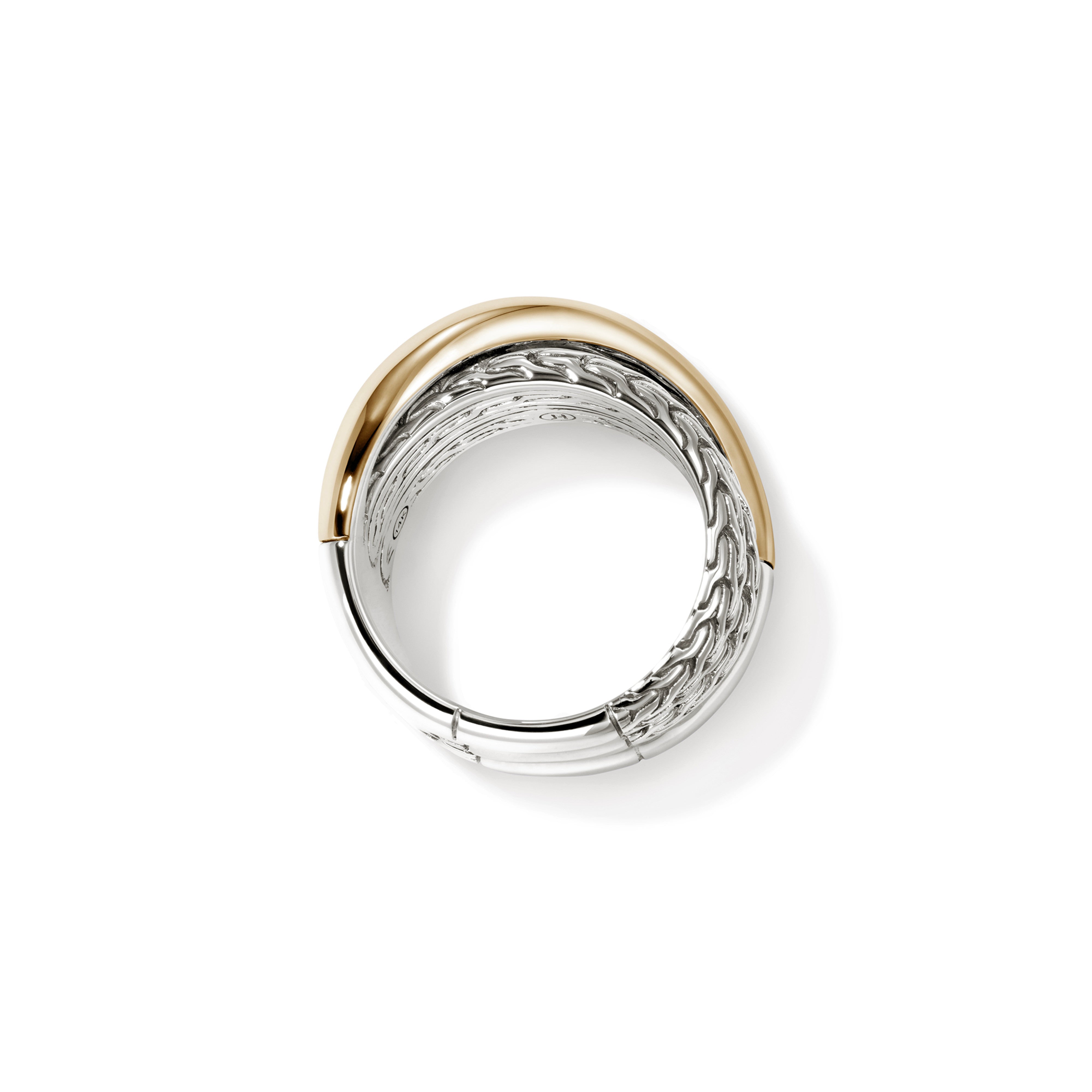 John Hardy JH Essential Crossover Ring – Gold & Sterling Silver