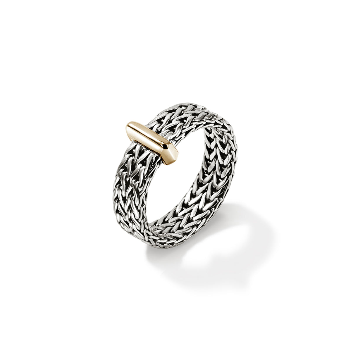 Icon Link Bar Ring, Sterling Silver, Gold, 6MM, by John Hardy - Alternate View 1