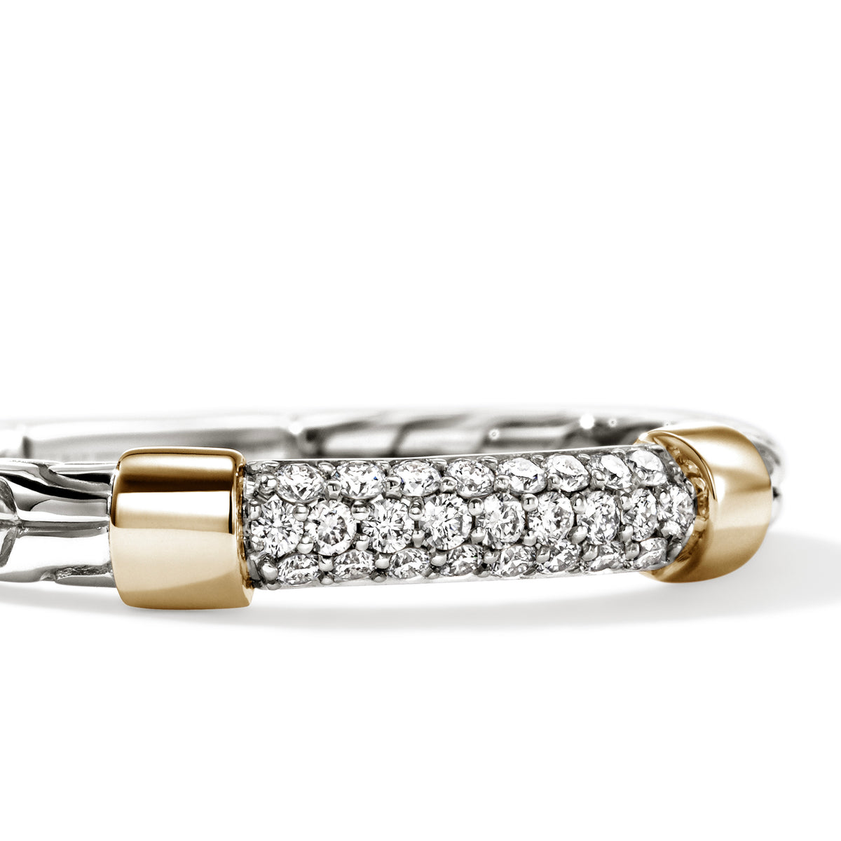 JH Essential Pave Ring, Gold, Sterling Silver, Diamonds, 3MM, by John Hardy - Alternate View 1