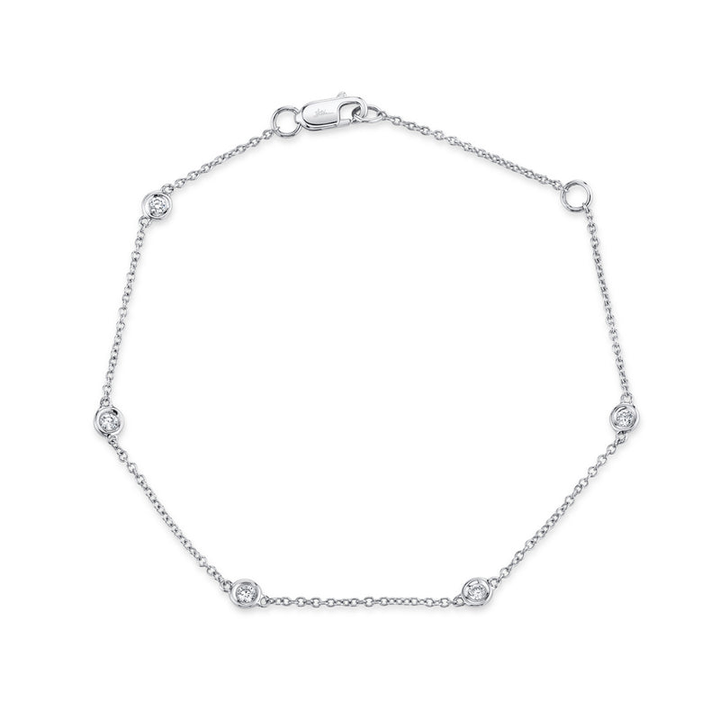 White Gold 6 Bezel Set Diamond Bracelet Bracelets Shy Creation